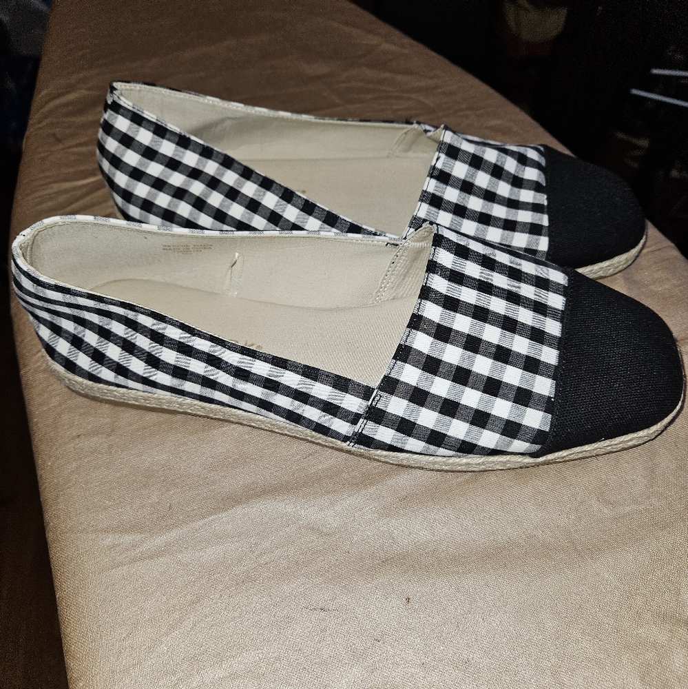 Primark black & white checkered espadrilles.